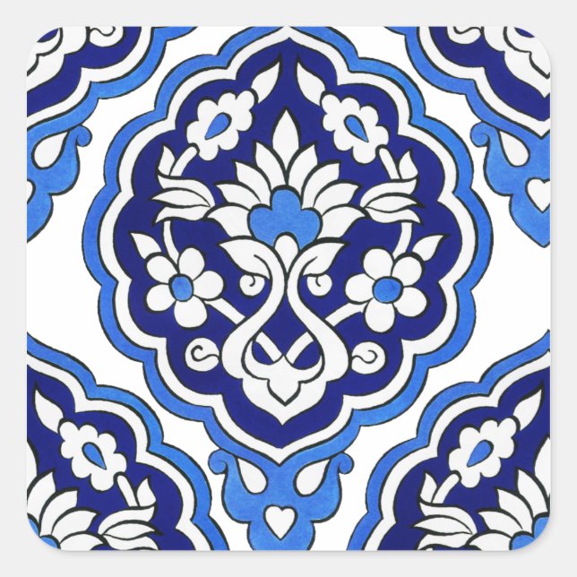 Adesivo Quadrado Azulejo quadrado turco (Frente)