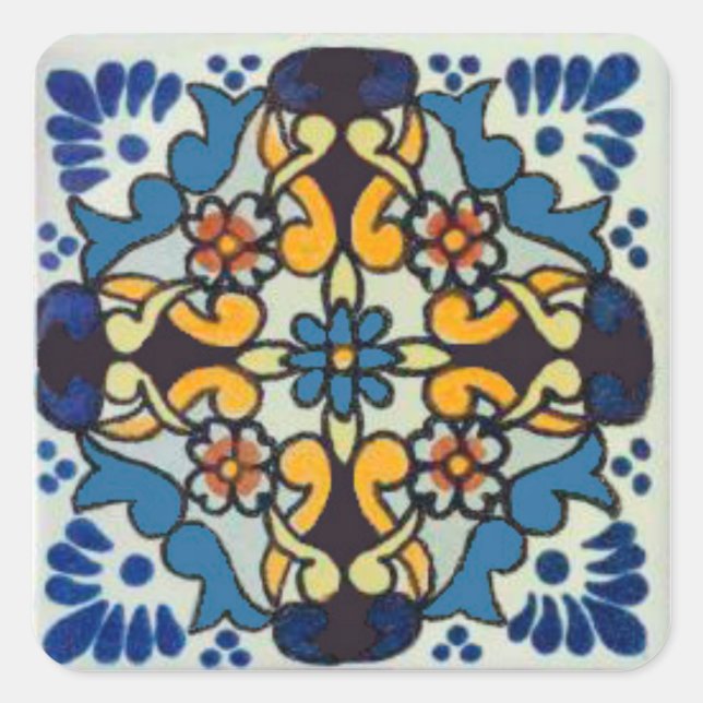 Adesivo Quadrado Azulejo Talavera 1 (Frente)