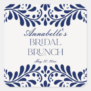 Adesivo Quadrado Azulejo Talavera Azul Festa Espanhola Café da Manh