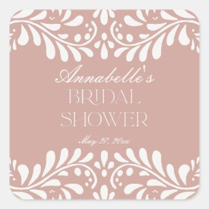 Adesivo Quadrado Azulejo Talavera Rosa Festa Espanhola Chá de Noiva