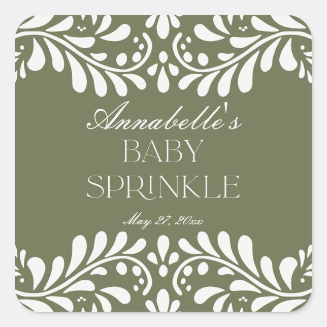 Adesivo Quadrado Azulejo Verde Talavera Espanhol Fiesta Baby Sprink (Frente)