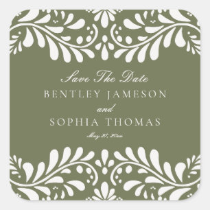 Adesivo Quadrado Azulejo Verde Talavera Fiesta Salve o Envelope Dat