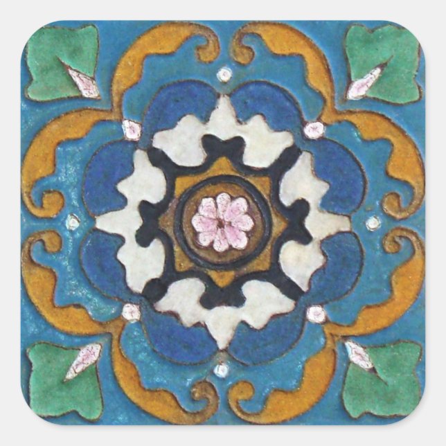 Adesivo Quadrado Azulejo Vintage (Frente)