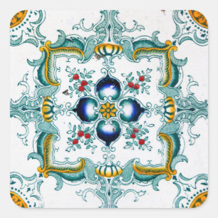 Adesivo Quadrado Azulejo Vintage Decorative Artéria Vitoriana Nouve