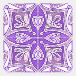 Adesivo Quadrado Azulejos Cardíacos Inspiraram Lavanda Azulejos Por