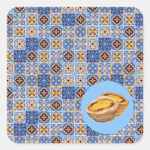 Adesivo Quadrado Azulejos de Pastéis de Nata