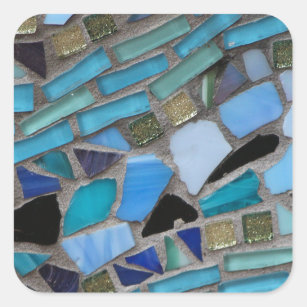 Adesivo Quadrado Azulejos do mosaico de azul e verde