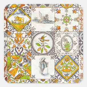 Adesivo Quadrado Azulejos holandeses