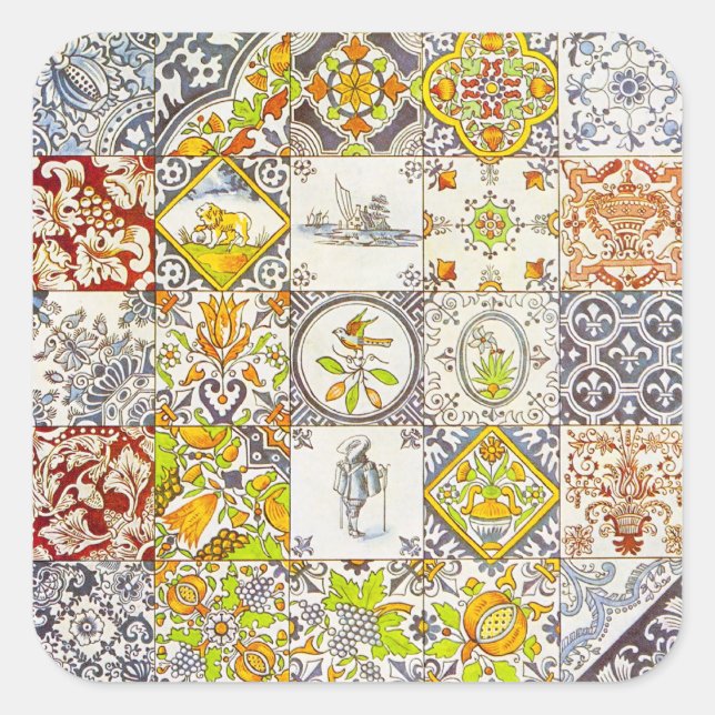 Adesivo Quadrado Azulejos holandeses (Frente)