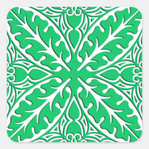 Adesivo Quadrado Azulejos marroquinos - verde e branco de jade