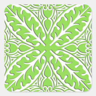 Adesivo Quadrado Azulejos marroquinos - verde limão e branco