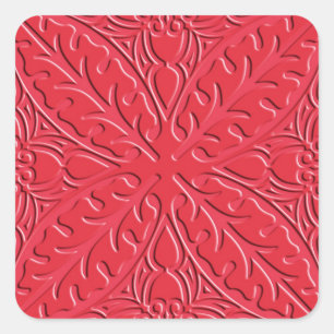 Adesivo Quadrado Azulejos marroquinos - vermelho do cinábrio