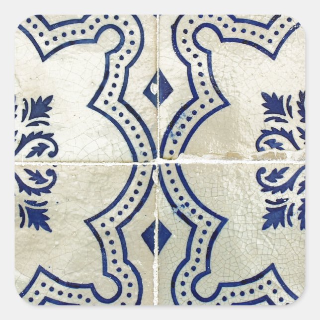 Adesivo Quadrado Azulejos, Portuguese Tiles (Frente)