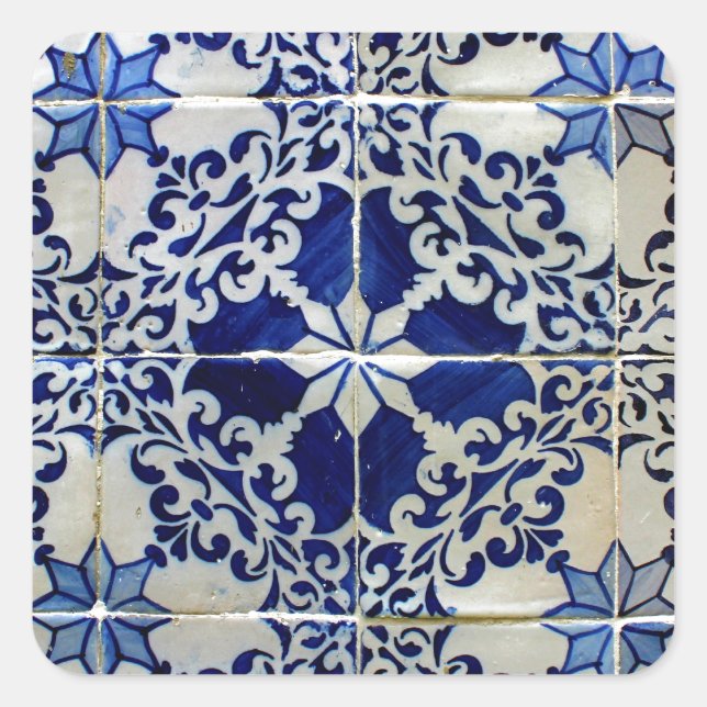 Adesivo Quadrado Azulejos, Portuguese Tiles (Frente)