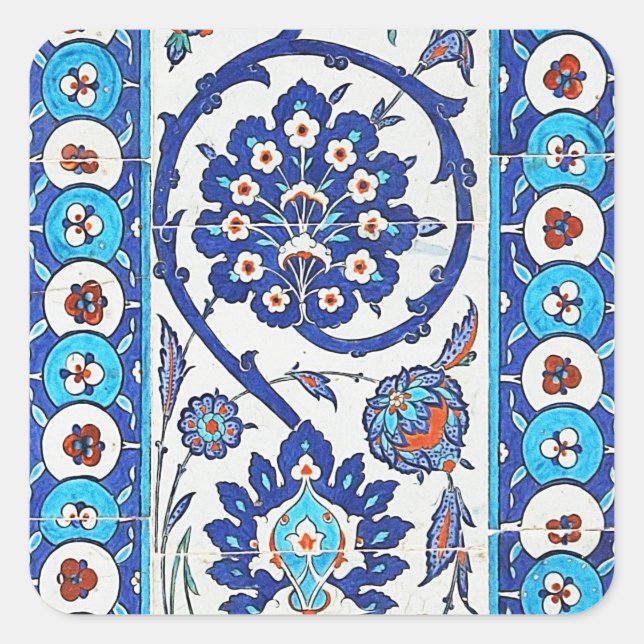Adesivo Quadrado azulejos turcos (Frente)