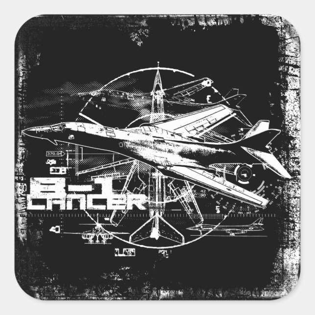 Adesivo Quadrado B-1 Palhetas quadradas (Frente)