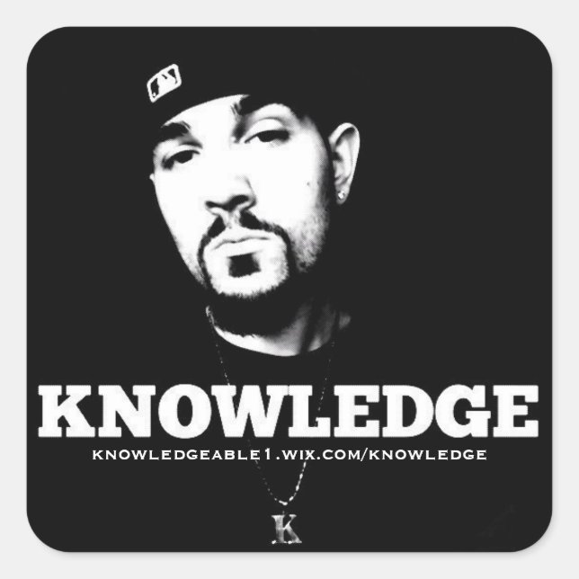 Adesivo Quadrado B&W Knowledge Sticker (Frente)