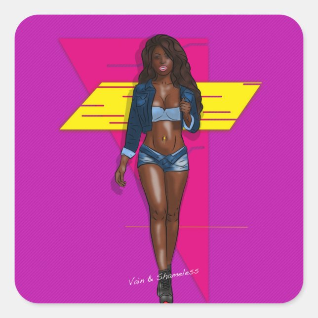 Adesivo Quadrado Babe in blue jeans (Frente)