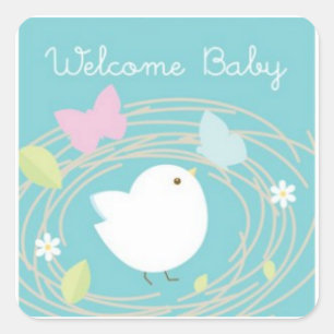 Adesivo Quadrado Baby Bird Sticker