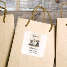 Baby Boy Puppy Dog Tails Chá de fraldas Obrigado