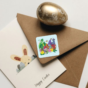 Adesivo Quadrado Baby Dragon Nest Fantasy