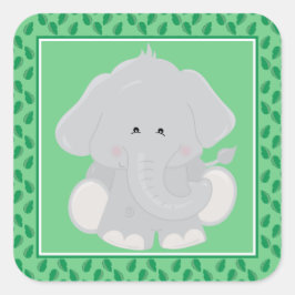 Adesivo Quadrado Baby Elephant | Parte Safari Animal