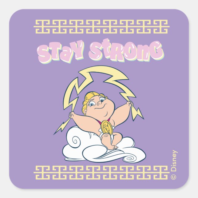 Adesivo Quadrado Baby Hercules - Stay Strong Square Sticker (Frente)