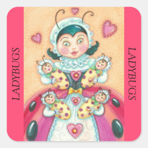 Adesivo Quadrado BABY LADYBUG STICKERS Sheet