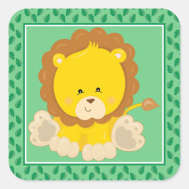 Adesivo Quadrado Baby Lion | Parte Safari Animal