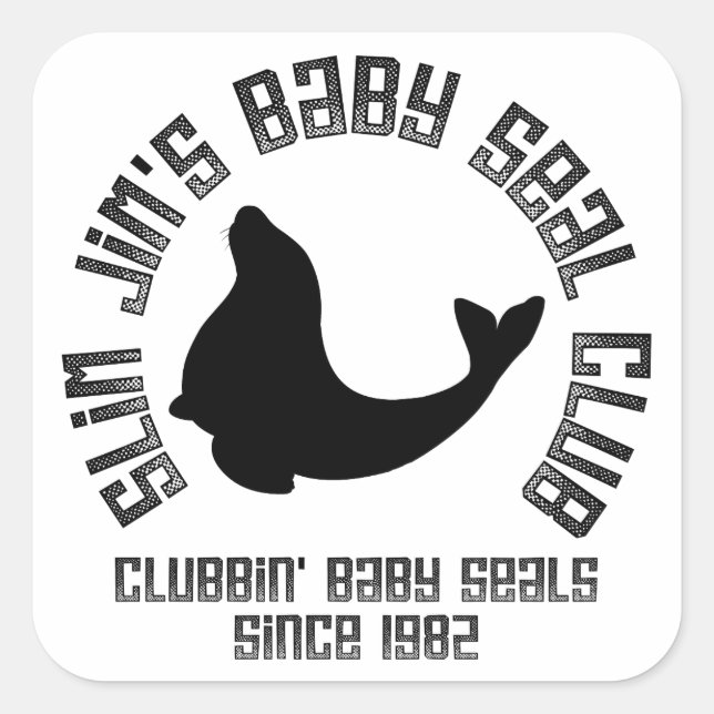 Adesivo Quadrado Baby Seal Clubber (Frente)