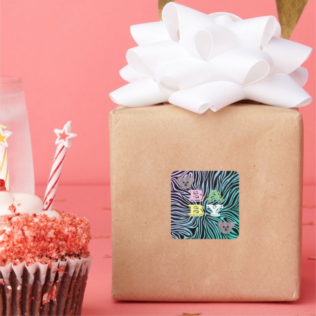 ADESIVO QUADRADO BABY SQUARE STICKER (Festa)