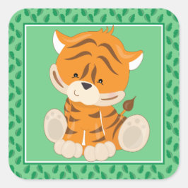 Adesivo Quadrado Baby Tiger | Parte Safari Animal
