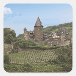 Adesivo Quadrado Bacharach, Alemanha, Castelo de Stahleck, Palácio