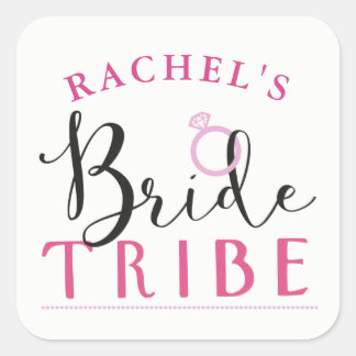 Adesivo Quadrado Bachelorette de Chás de panela da Tribo Brito