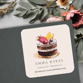 ADESIVO QUADRADO BACIA DE CUPCAKES FLORAL DO BOLO FLORAL DE FRUTA