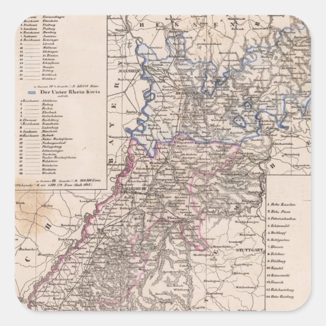 Adesivo Quadrado Baden, Alemanha (Frente)