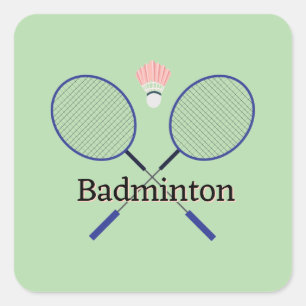 Adesivo Quadrado Badminton Design