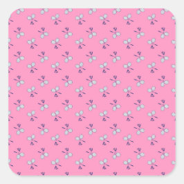 Adesivo Quadrado Badminton Racquet Pink