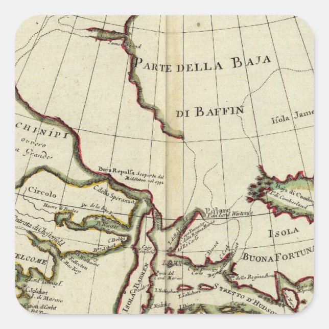 Adesivo Quadrado Baffin Bay Atlântico Norte (Frente)