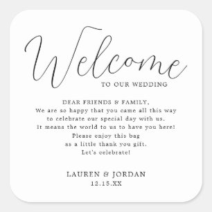 Adesivo Quadrado Bag de Boas-vindas Elegante