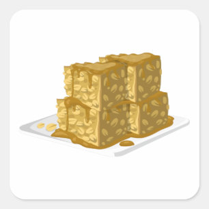 Adesivo Quadrado Bagaço de aveia de Comida