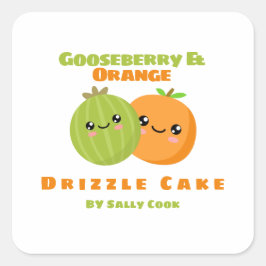 Adesivo Quadrado Bagaço de groselha e baga de laranja