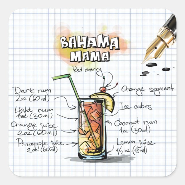 Adesivo Quadrado Bahama Mama (Frente)