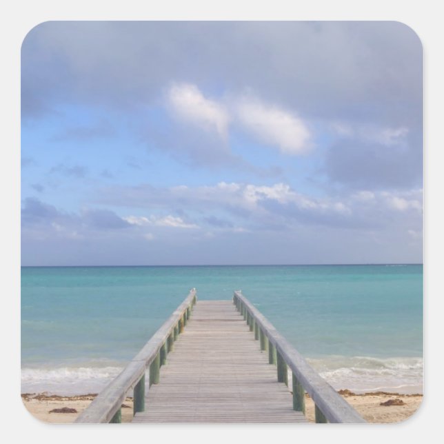Adesivo Quadrado BAHAMAS, Grande Ilha do Bahama, Lado Oriental: (Frente)