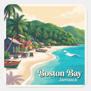 Adesivo Quadrado Baía de Boston Port Antonio Jamaica
