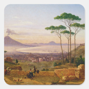 Adesivo Quadrado Baía de Nápoles