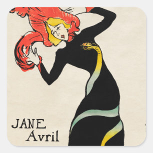 Adesivo Quadrado Bailarina Art Nouveau Jane Avril por Toulouse Laut