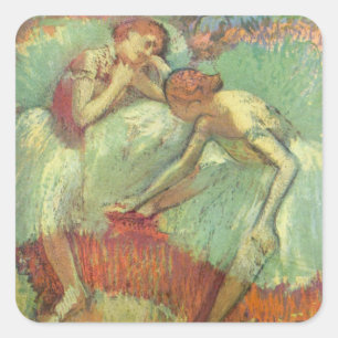 Adesivo Quadrado Bailarinas em Verde de Edgar Degas, Balé Antigo