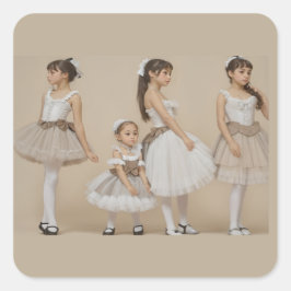 Adesivo Quadrado Bailarinas románticas