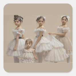 Adesivo Quadrado Bailarinas románticas